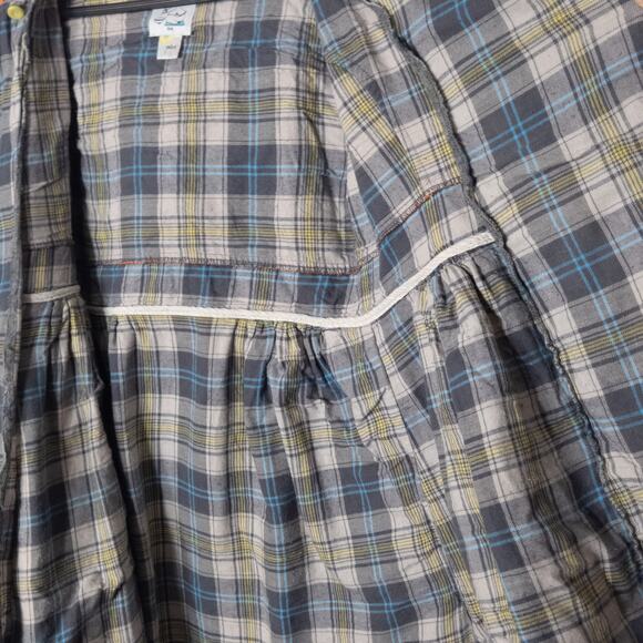 Rebe Hooded Utility Jacket Women's Orange Plaid Size Large Outdoor Gorpcore - Picture 11 of 13